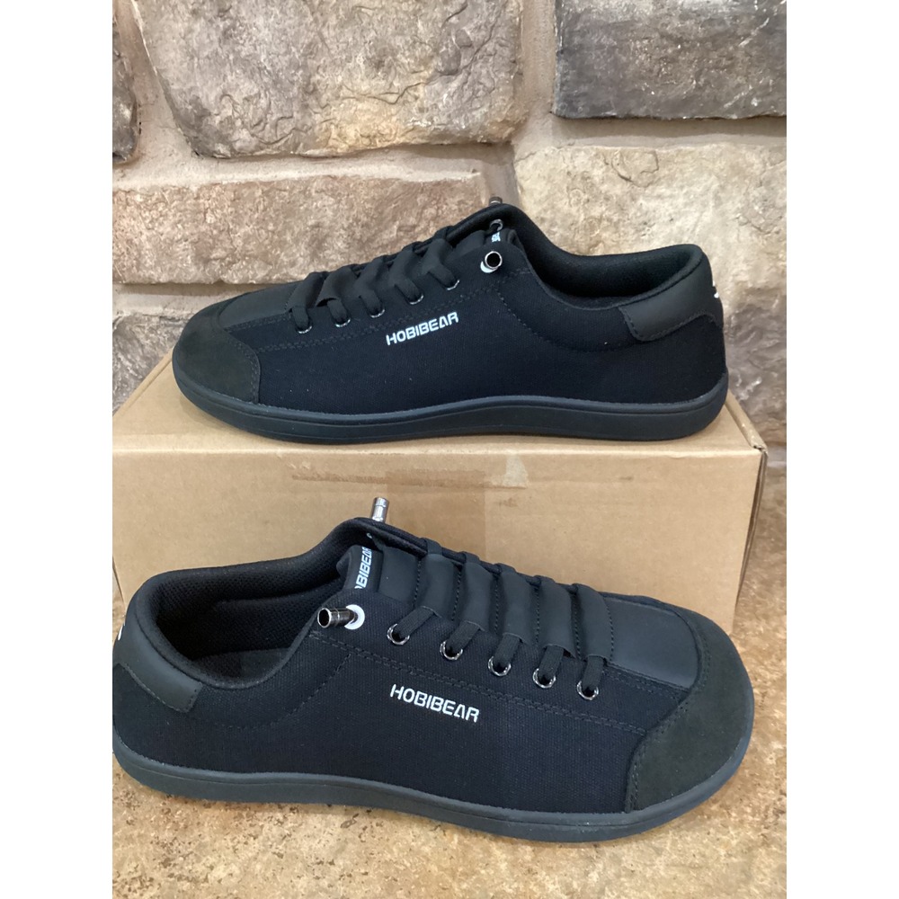 HOBIBEAR Women Barefoot Shoes Black Minimalist Wide Toe Box Sneaker Size EU 42